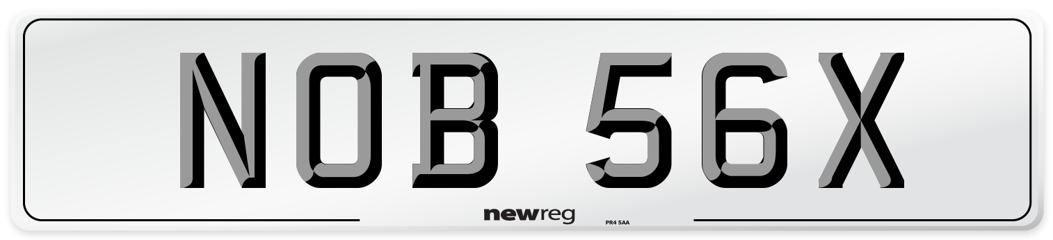 NOB 56X Number Plate from New Reg